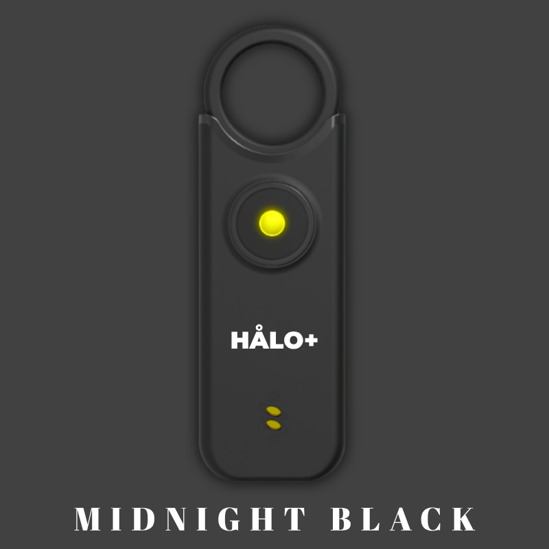 Halo+ device with a yellow light on a dark gray background
