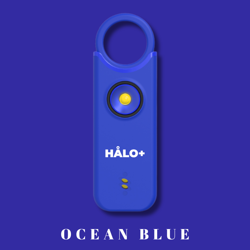 Blue device with 'Halo+' branding on a blue background